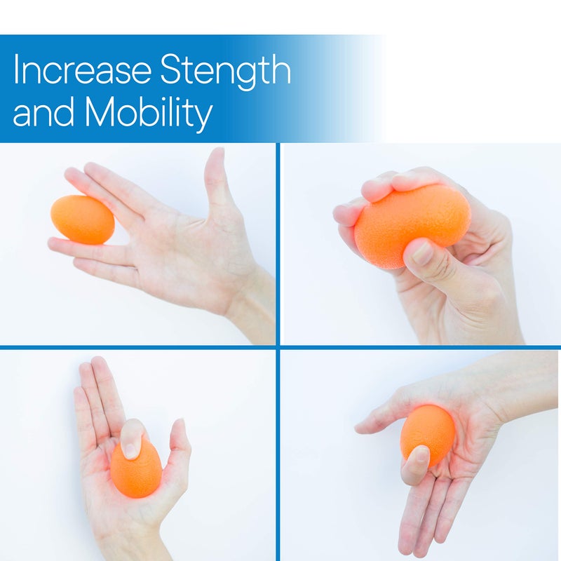 RMS 4-Pack Hand Exercise Balls - Physical & Occupational Therapy Kit for Strengthening Grip & Reducing Stiffness - Arthritis Pain Relief Exerciser for Rehabilitation, Fidget, Stress Relief - Image 4